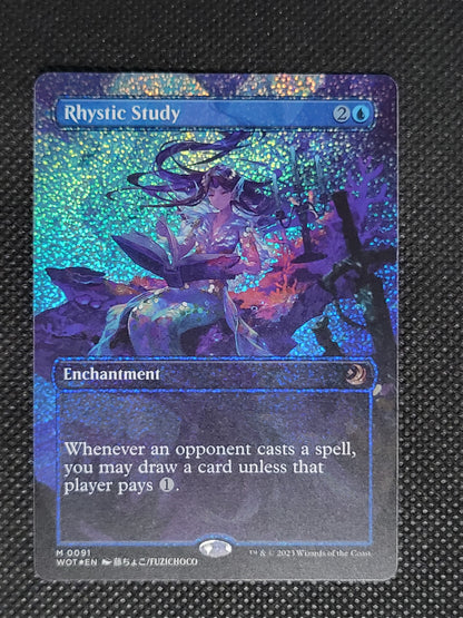 Rhystic Study — Borderless|Anime|Confetti Foil — ID 18904