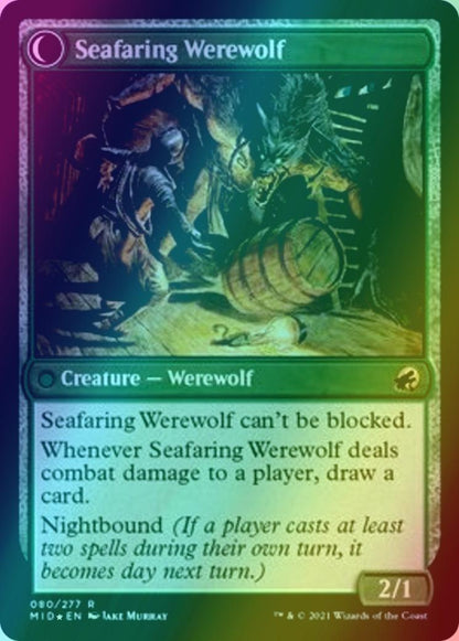 Suspicious Stowaway // Seafaring Werewolf [Prerelease] [80s] [Innistrad: Midnight Hunt Promos] [Foil]