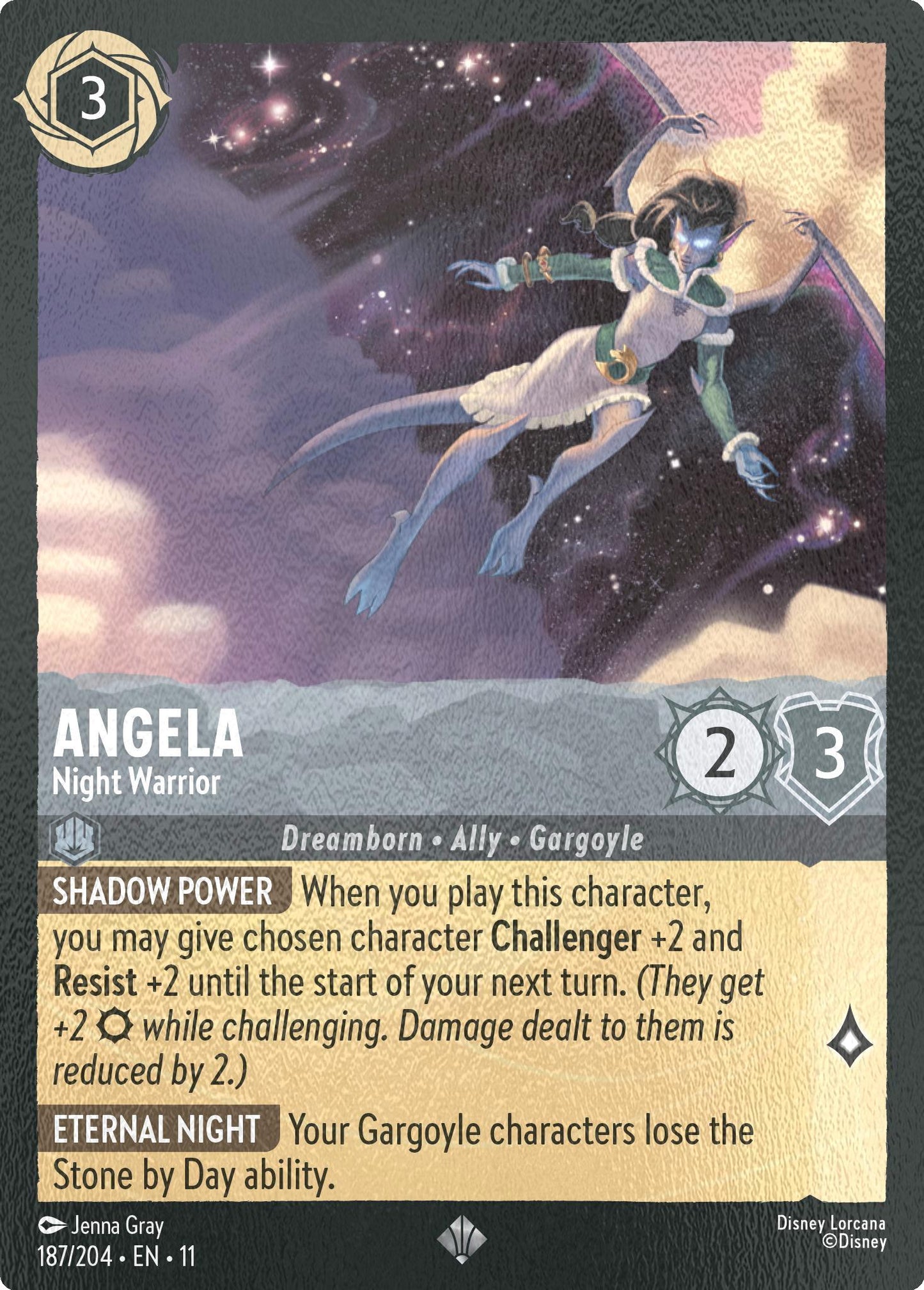 Angela - Night Warrior - 187/204 [Winterspell] [Cold Foil]