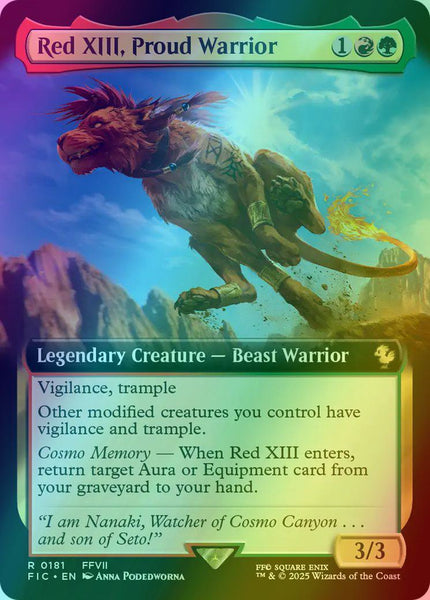 Red XIII, Proud Warrior [181] [Extended Art] [FINAL FANTASY: Commander] [Foil] – Face to Face Games