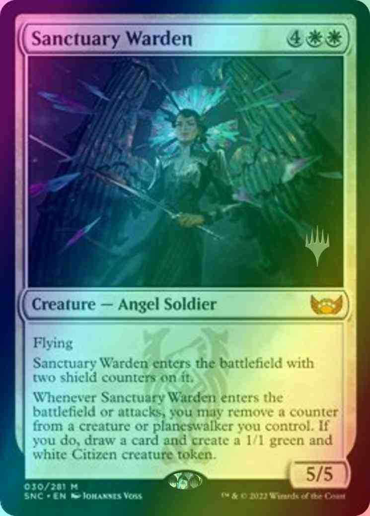 Sanctuary Warden [Promo Pack] [30p] [Streets of New Capenna: Promos] [Foil]
