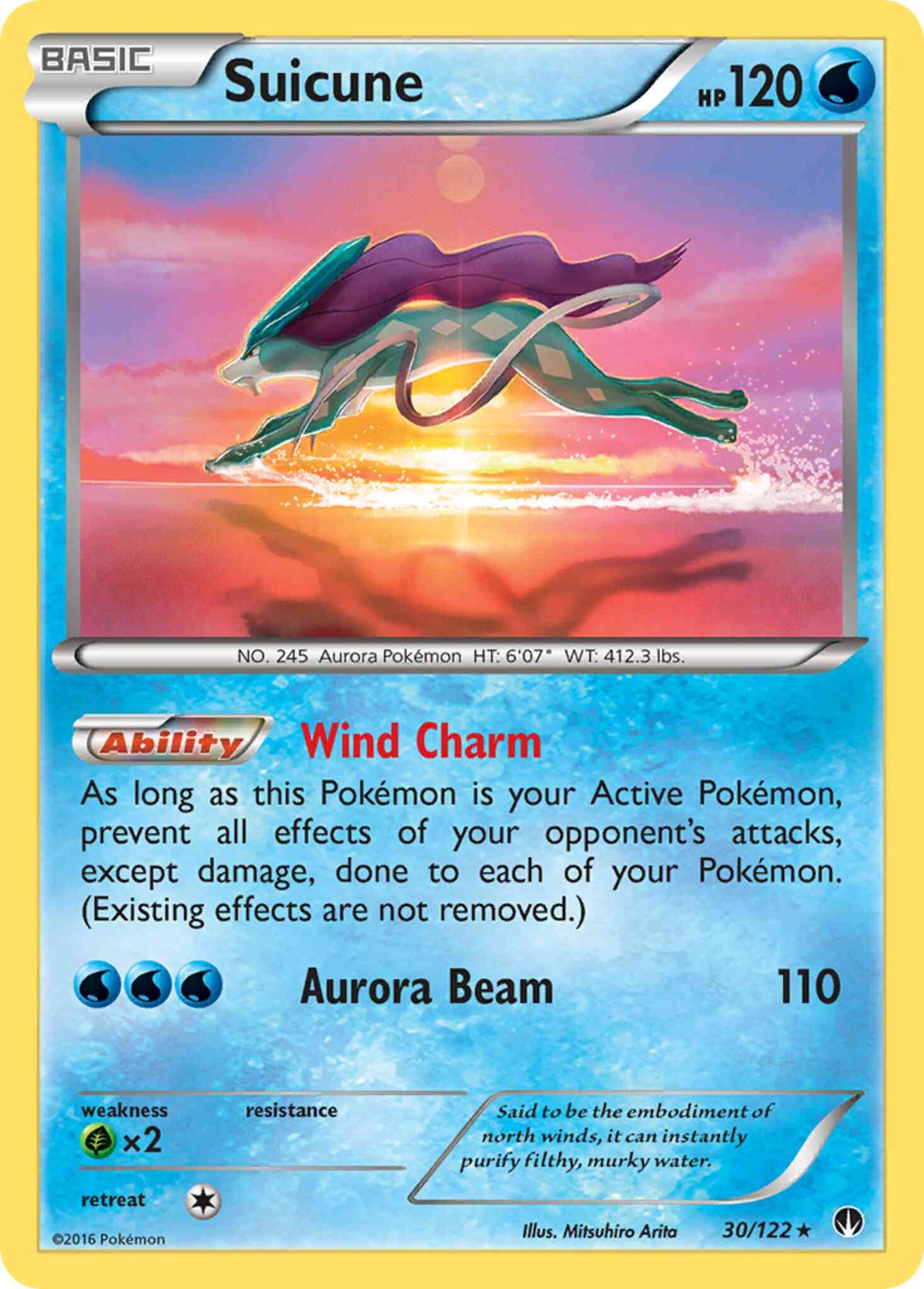 Suicune - 30/122 - Rare Holo [xy9-30] [Reverse Holo]