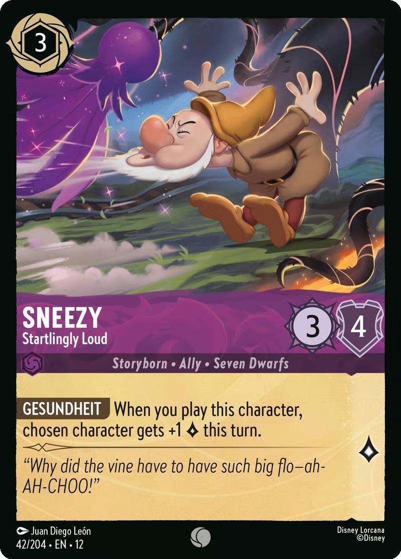 Sneezy - Startlingly Loud - 42/204 [Wilds Unknown] [Non-Foil]
