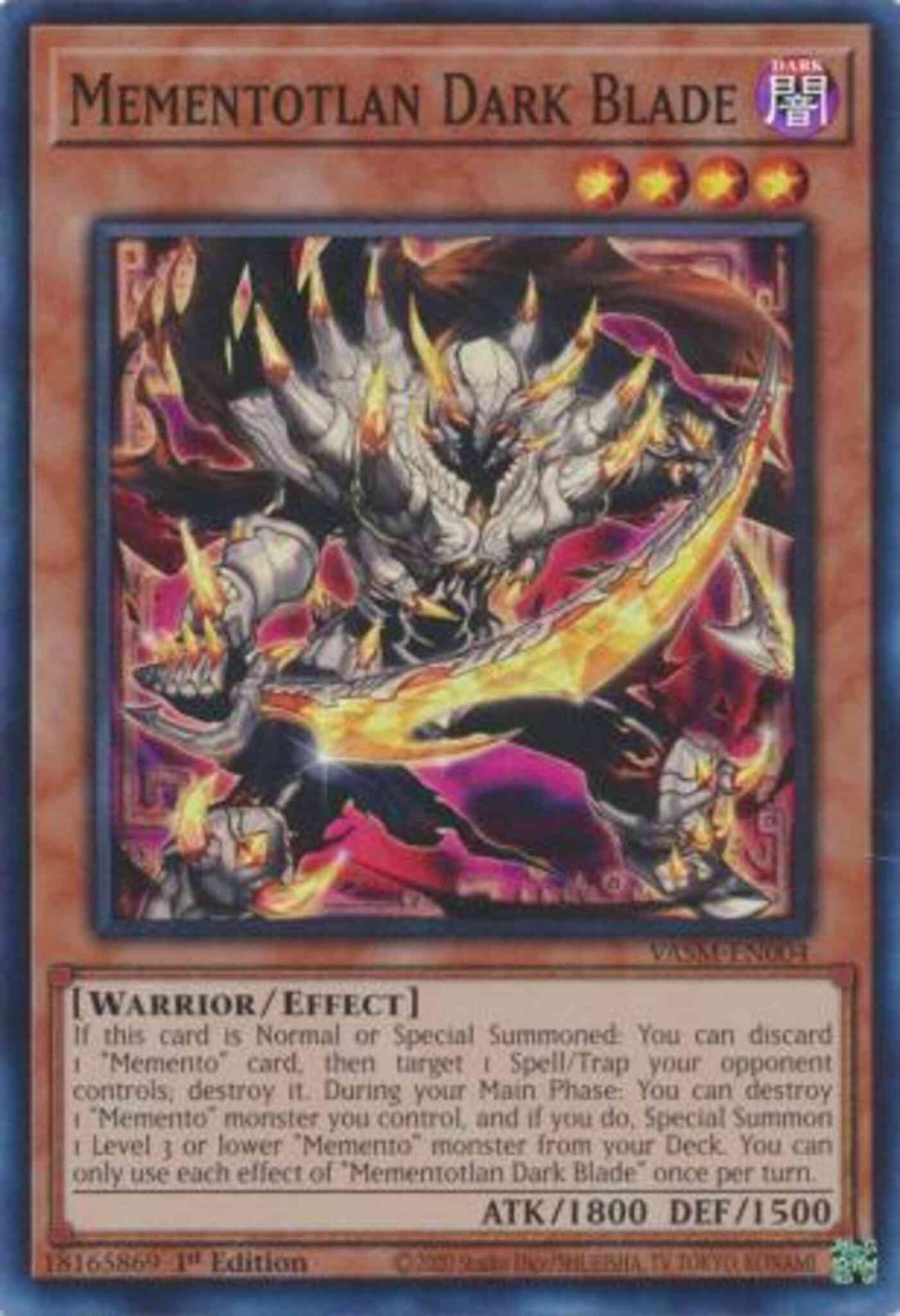 Mementotlan Dark Blade - VASM-EN004 - Super Rare - 1st Edition