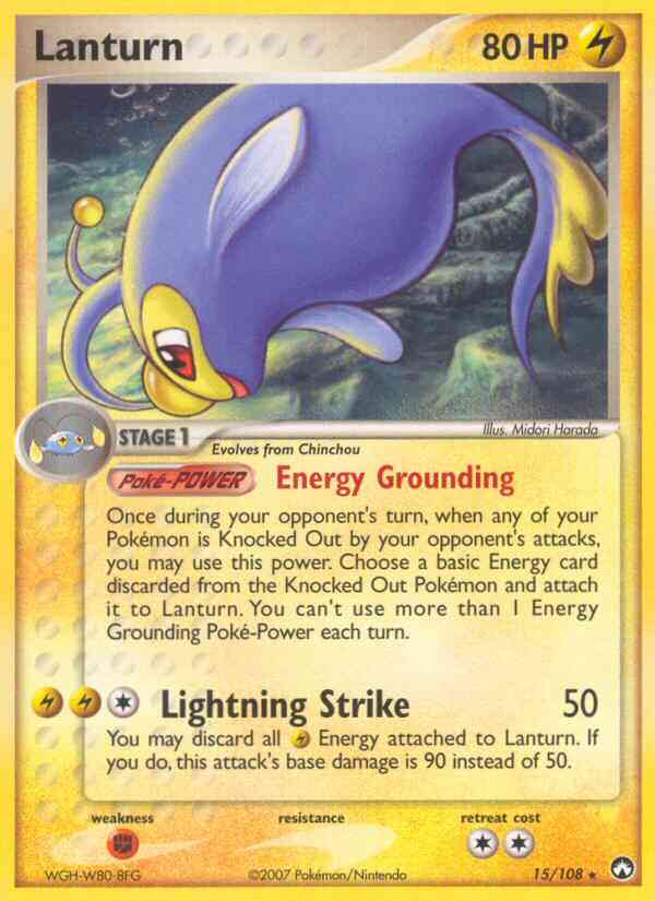 Lanturn - 15/108 - Rare [ex16-15] [Reverse Holo]