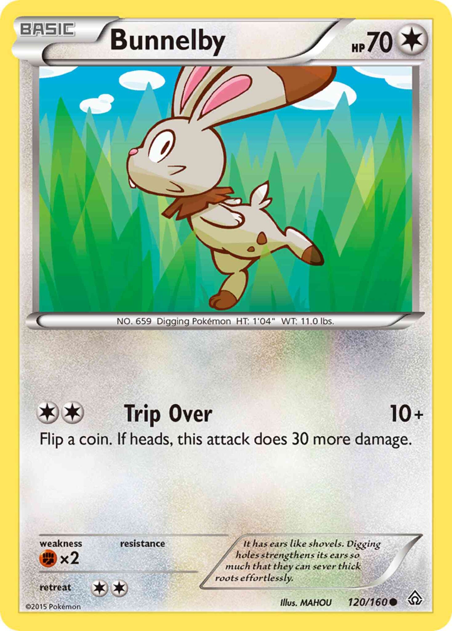 Bunnelby - 120/160 - Common [xy5-120] [Reverse Holo]