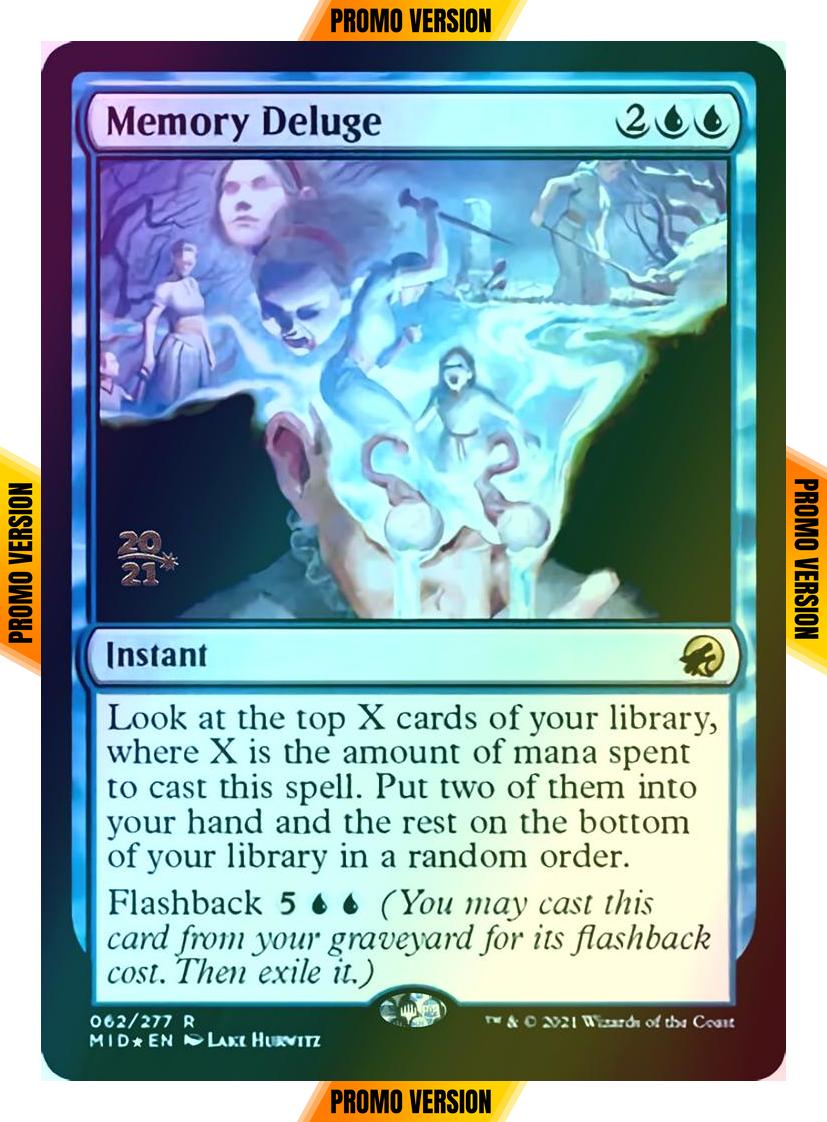Memory Deluge [Prerelease] [62s] [Innistrad: Midnight Hunt Promos] [Foil]