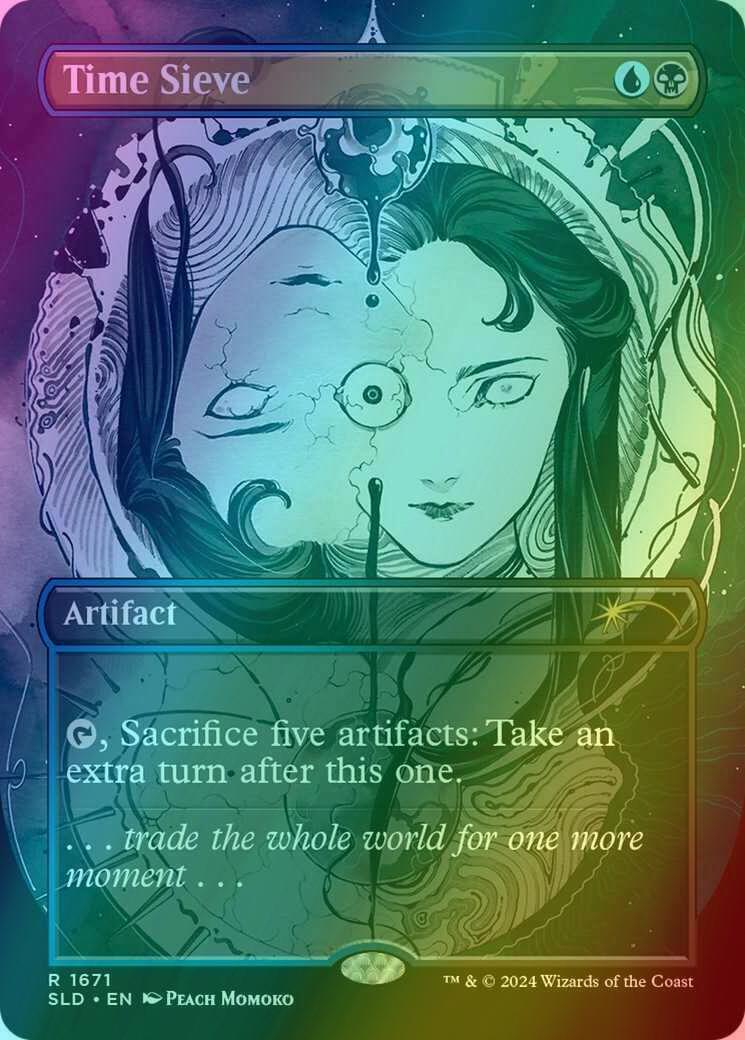 Time Sieve [1671] [Borderless] [Peach Momoko] [Secret Lair Drop] [Foil]