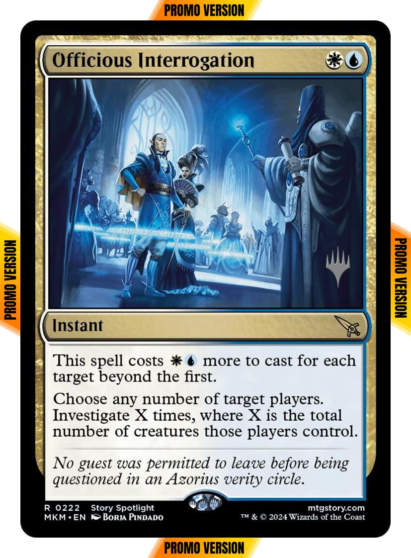 Officious Interrogation [222p] [Promo Pack] [Murders at Karlov Manor: Promos] [Non-Foil]