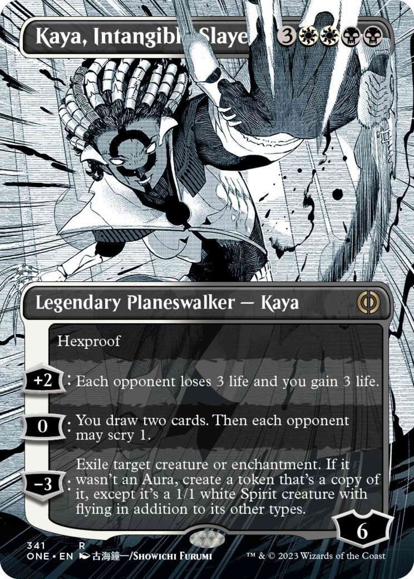 Kaya, Intangible Slayer [341] [Borderless] [Manga] [Phyrexia: All Will Be One] [Non-Foil]