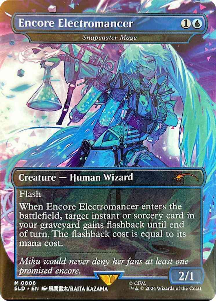 Encore Electromancer - Snapcaster Mage [0808] [Borderless] [Hatsune Miku: Sakura Superstar] [Secret Lair Drop] [Non-Foil]