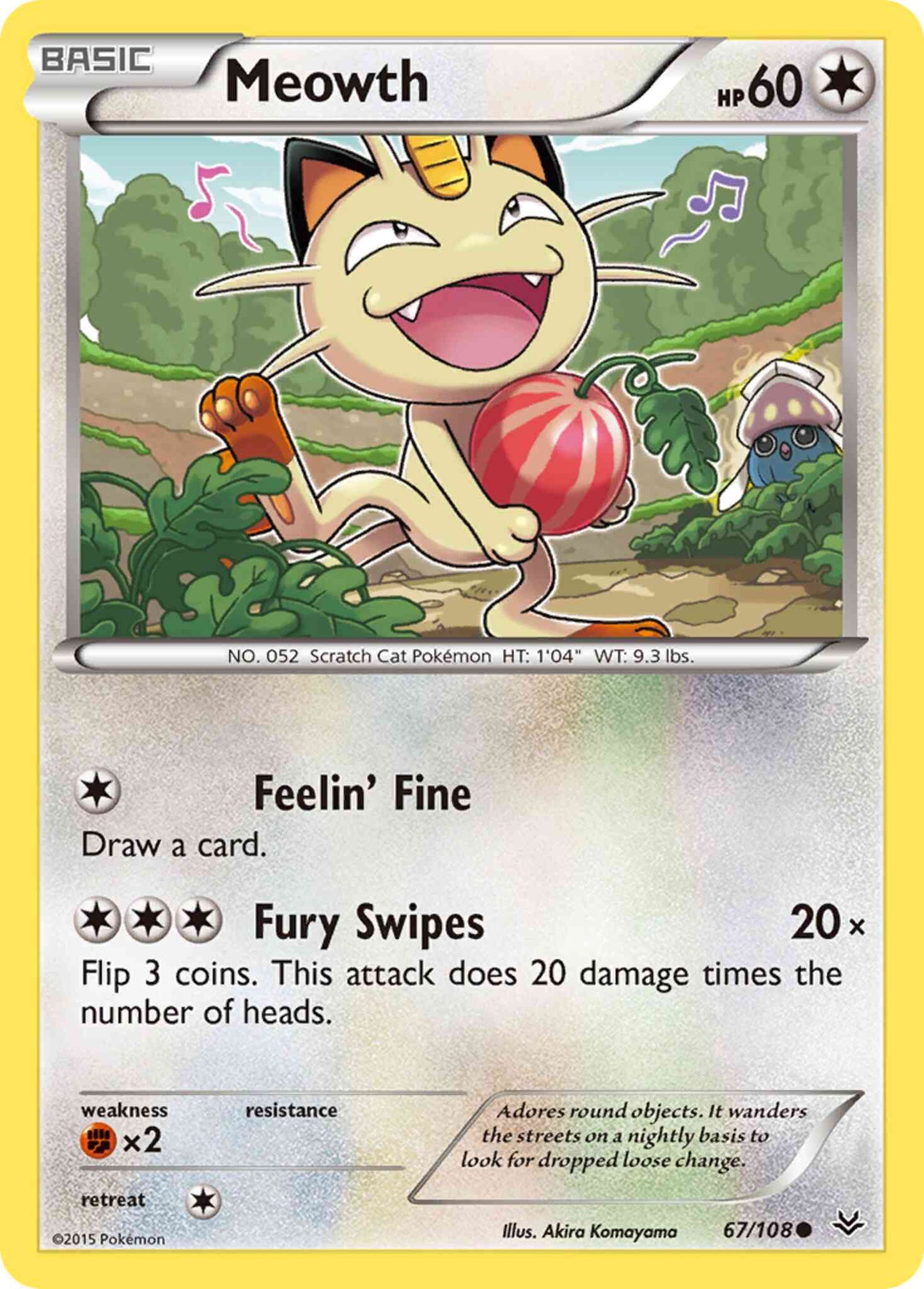 Meowth - 67/108 - Common [xy6-67] [Non-Holo]