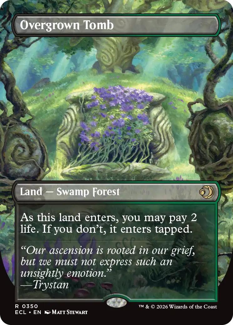 Overgrown Tomb // Overgrown Tomb [350] [Borderless] [Reversible Shock Lands] [Lorwyn Eclipsed] [Non-Foil]