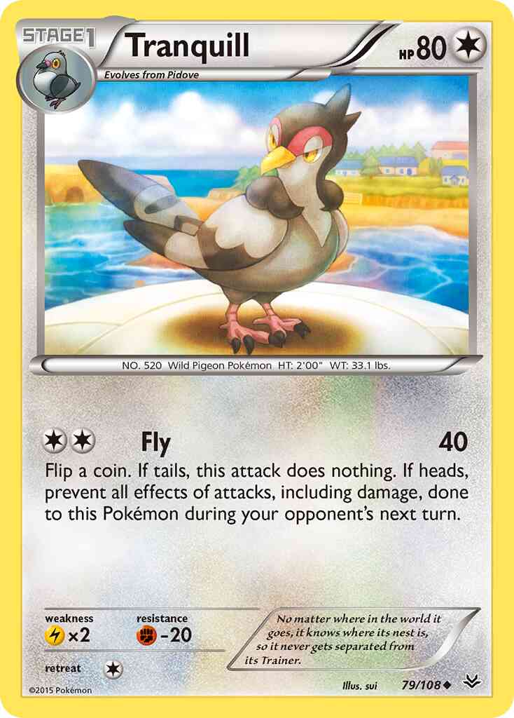 Tranquill - 79/108 - Uncommon [xy6-79] [Reverse Holo]