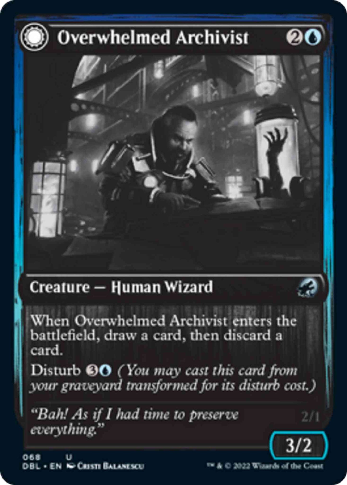 Overwhelmed Archivist // Archive Haunt [68] [Innistrad: Double Feature] [Non-Foil]