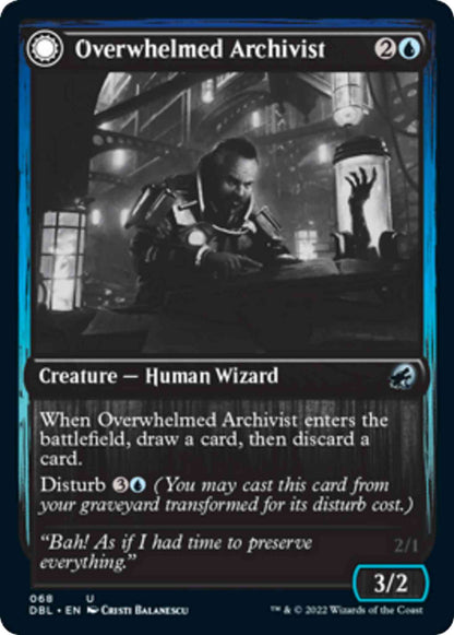 Overwhelmed Archivist // Archive Haunt [68] [Innistrad: Double Feature] [Non-Foil]