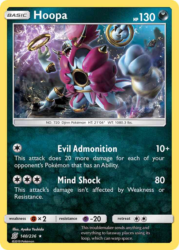 Hoopa - 140/236 - Rare Holo [sm11-140] [Reverse Holo]