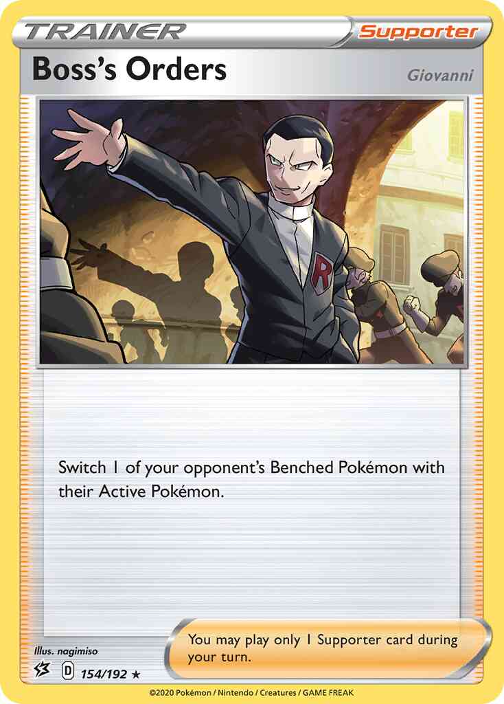 Boss's Orders (Giovanni) - 154/192 - Rare Holo [swsh2-154] [Reverse Holo]