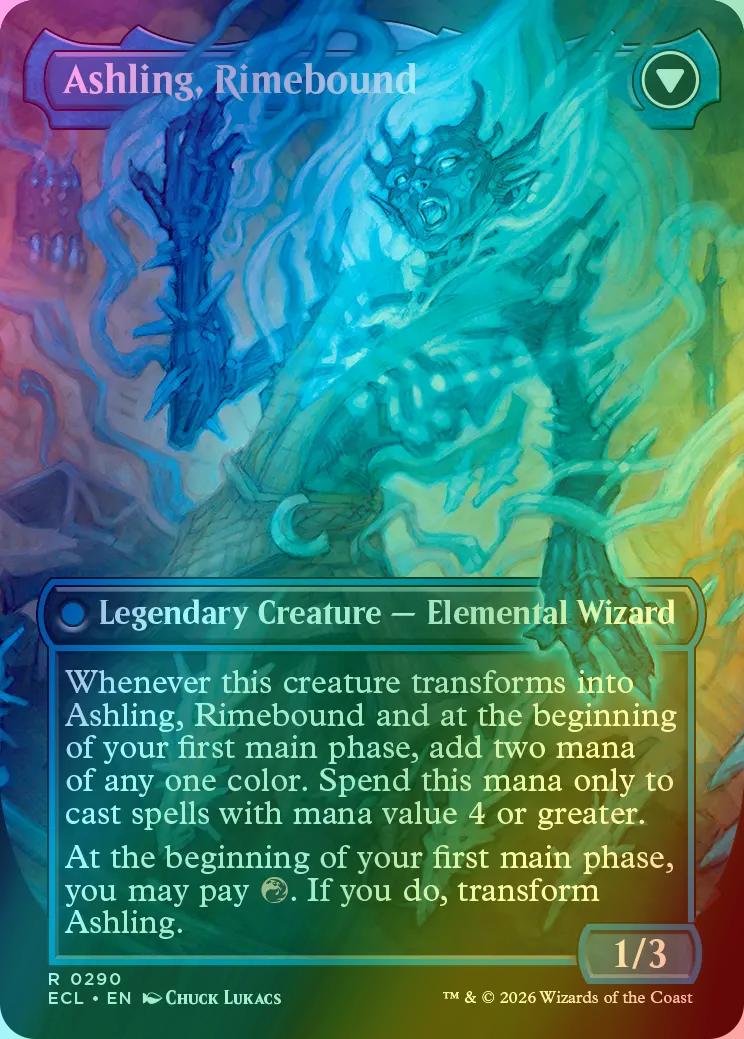 Ashling, Rekindled // Ashling, Rimebound [290] [Borderless] [Lorwyn Eclipsed] [Foil]