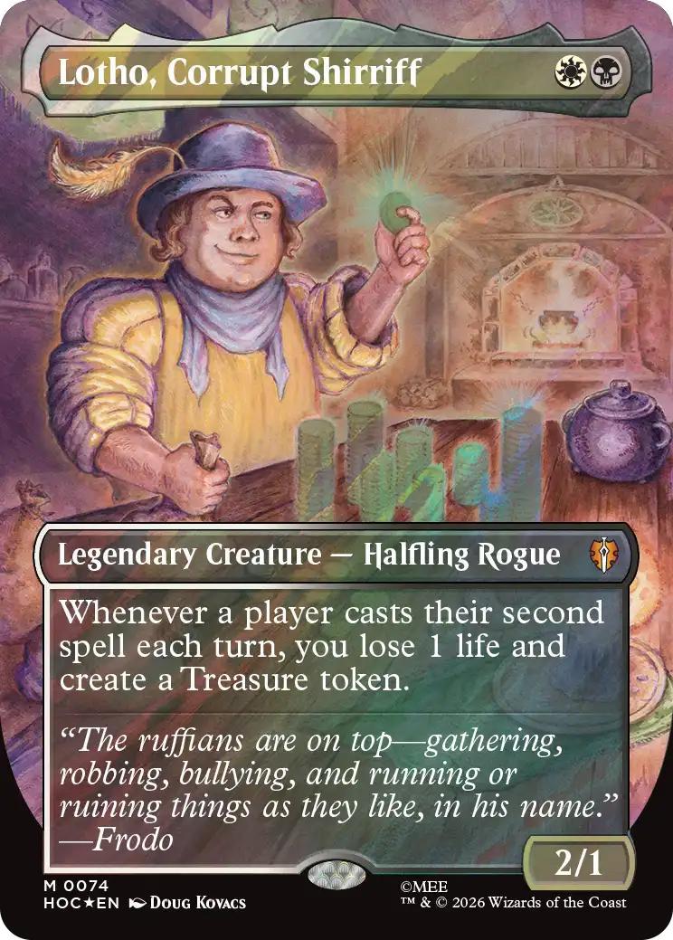 Lotho, Corrupt Shirriff [74] [Borderless] [Classic Artist] [The Hobbit: Commander] [Surge Foil]