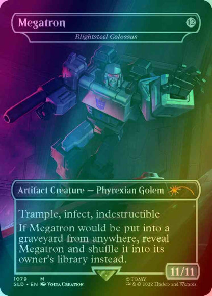 Megatron - Blightsteel Colossus // Megatron - Blightsteel Colossus [1079] [Borderless] [Transformers: Prime Vs. Megatron] [Secret Lair Drop] [Foil]