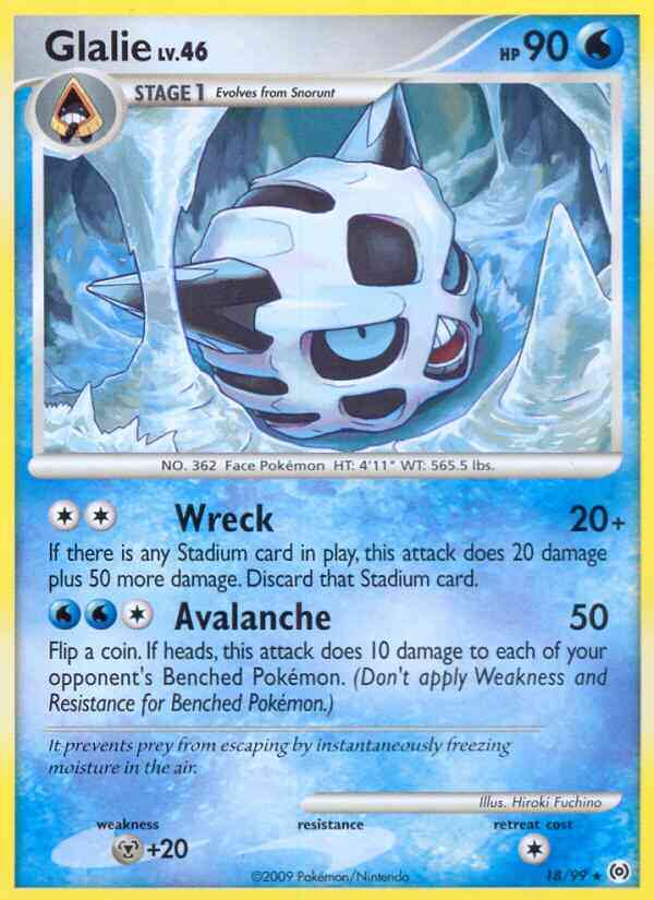 Glalie - 18/99 - Rare [pl4-18] [Reverse Holo]