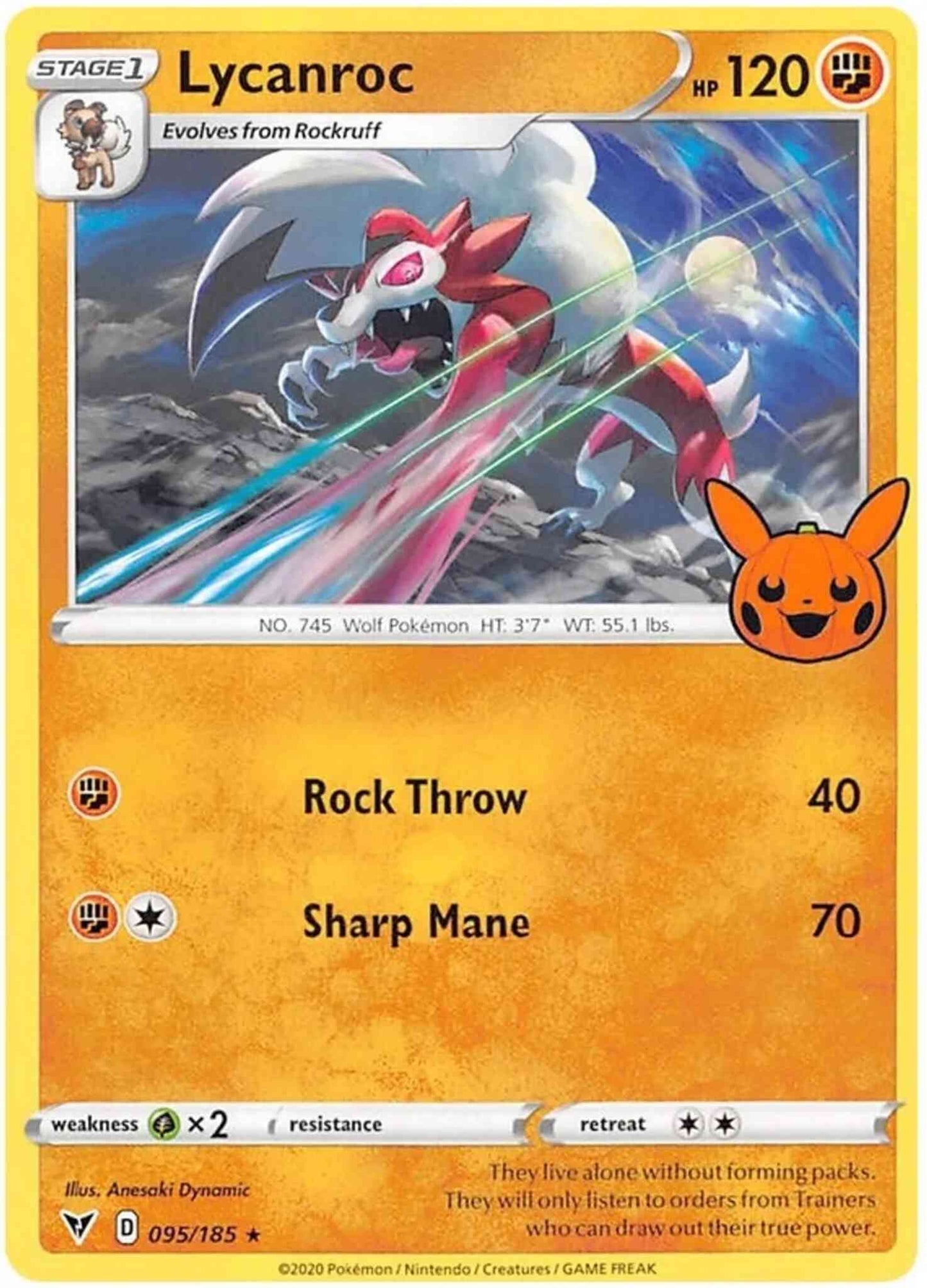 Lycanroc - 095/185 - Promo [Trick or Trade BOOster 2023] [swsh4msp-095] [Non-Holo]