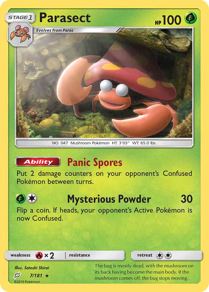 Parasect - 7/181 - Rare [sm9-7] [Reverse Holo]