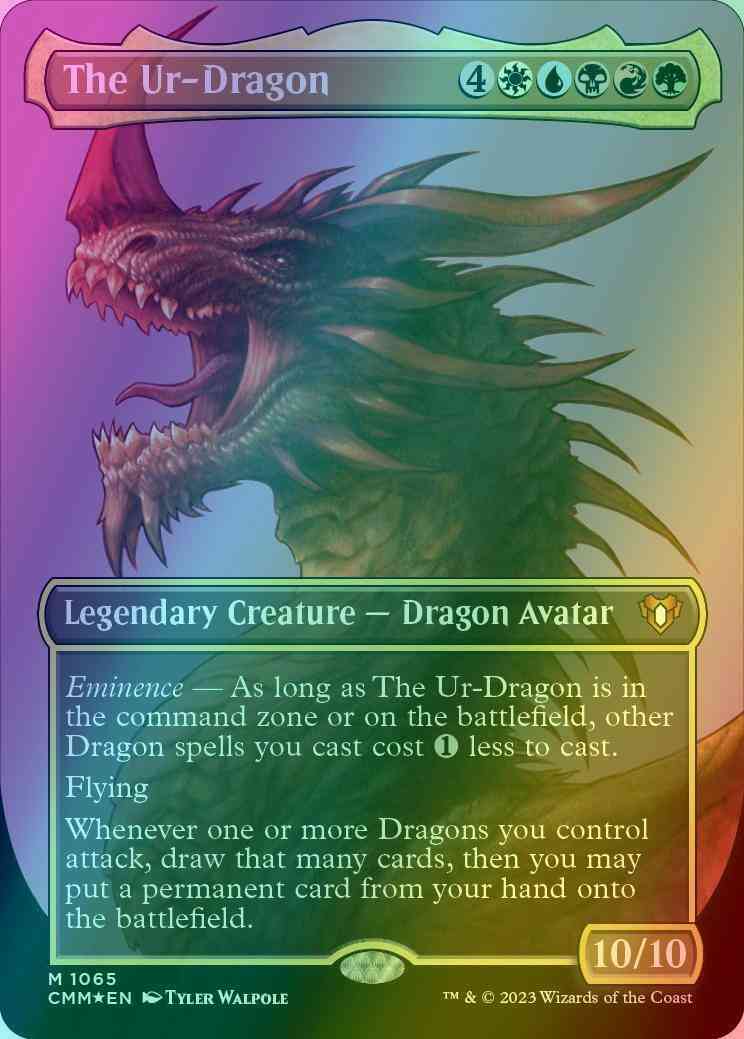 The Ur-Dragon [1065] [Borderless] [Profile] [Commander Masters] [Textured Foil]