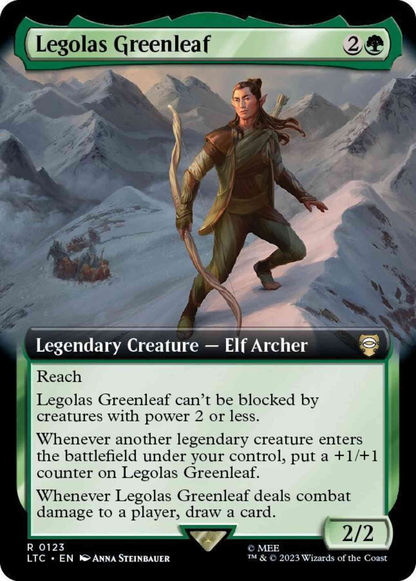 Legolas Greenleaf [123] [Extended Art] [The Lord of the Rings: Tales of Middle-earth: Commander] [Non-Foil]