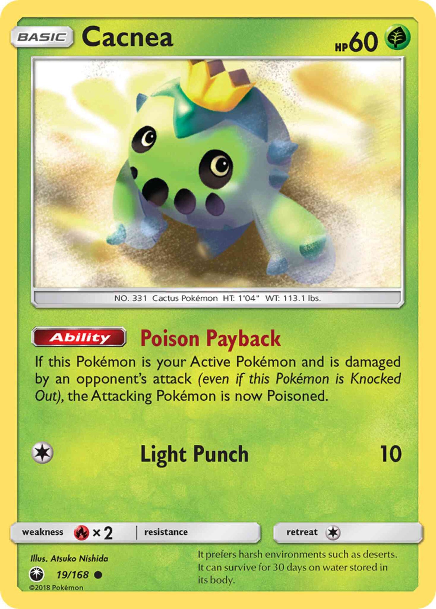 Cacnea - 19/168 - Common [sm7-19] [Reverse Holo]