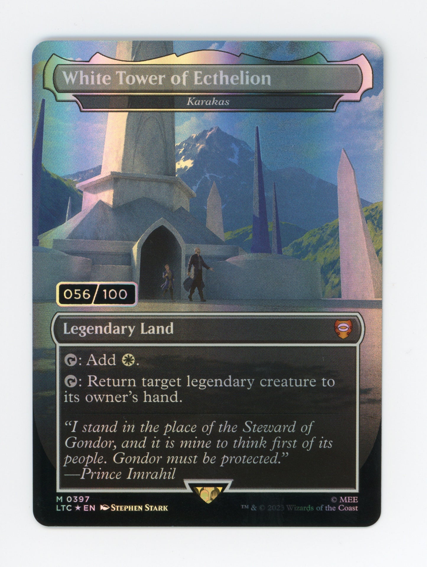 White Tower of Ecthelion - Karakas — Serial Numbered|056/100|Borderless|Realms and Relics|Foil — ID 19532