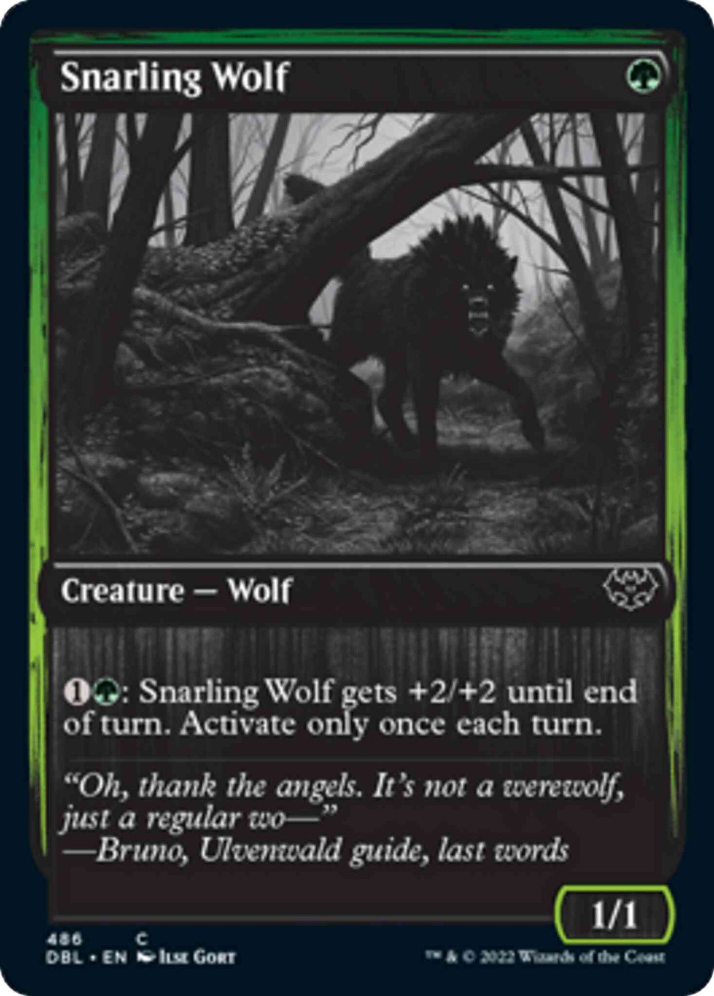 Snarling Wolf [VOW Set Symbol] [486] [Innistrad: Double Feature] [Non-Foil]