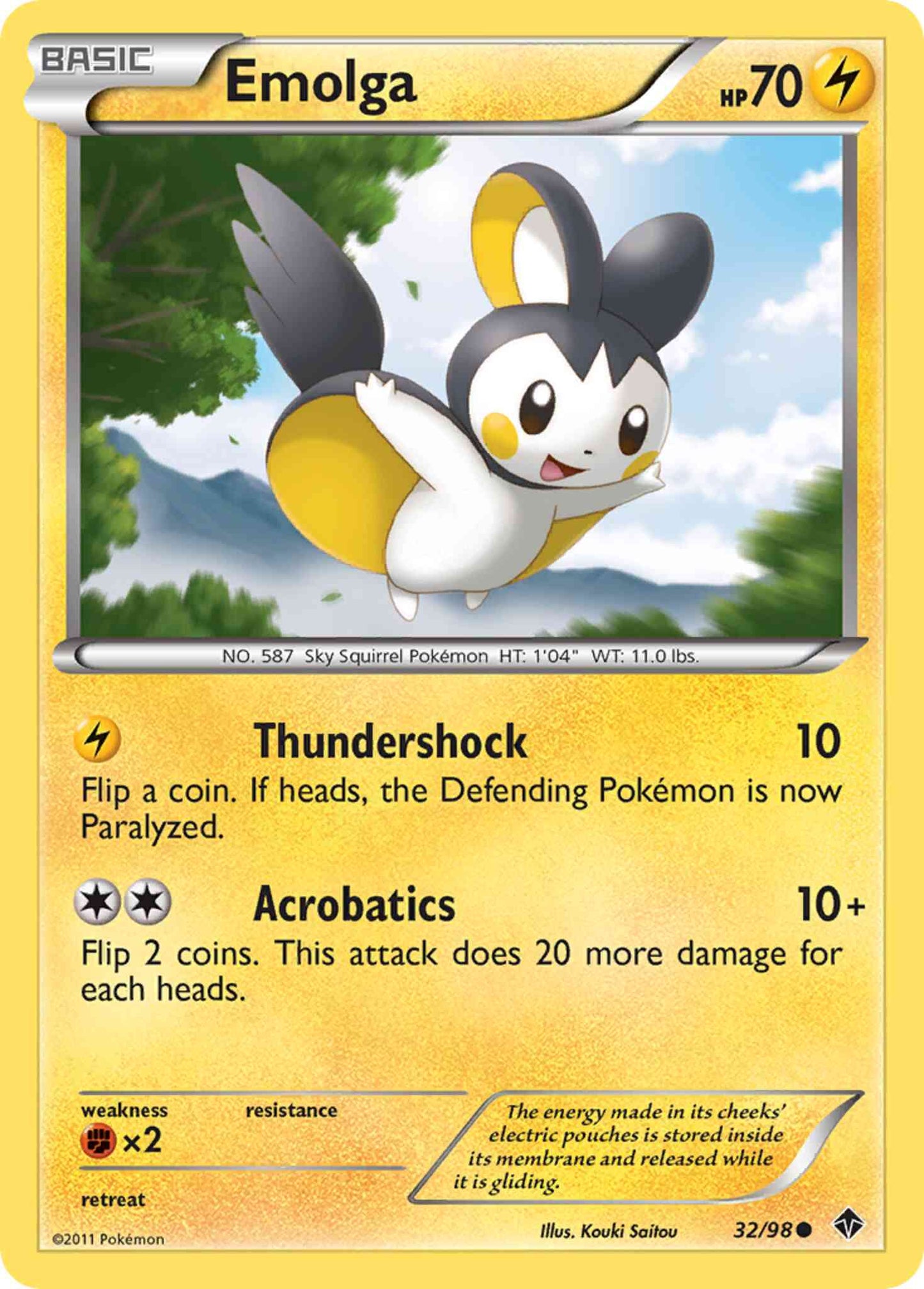 Emolga - 32/98 - Common [bw2-32] [Reverse Holo]