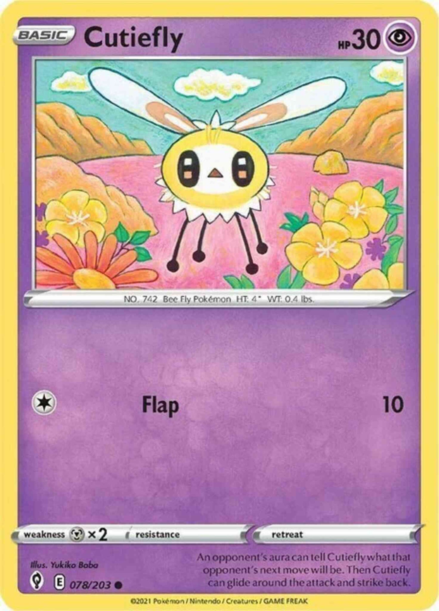 Cutiefly - 078/203 - Common [swsh7-078] [Reverse Holo]