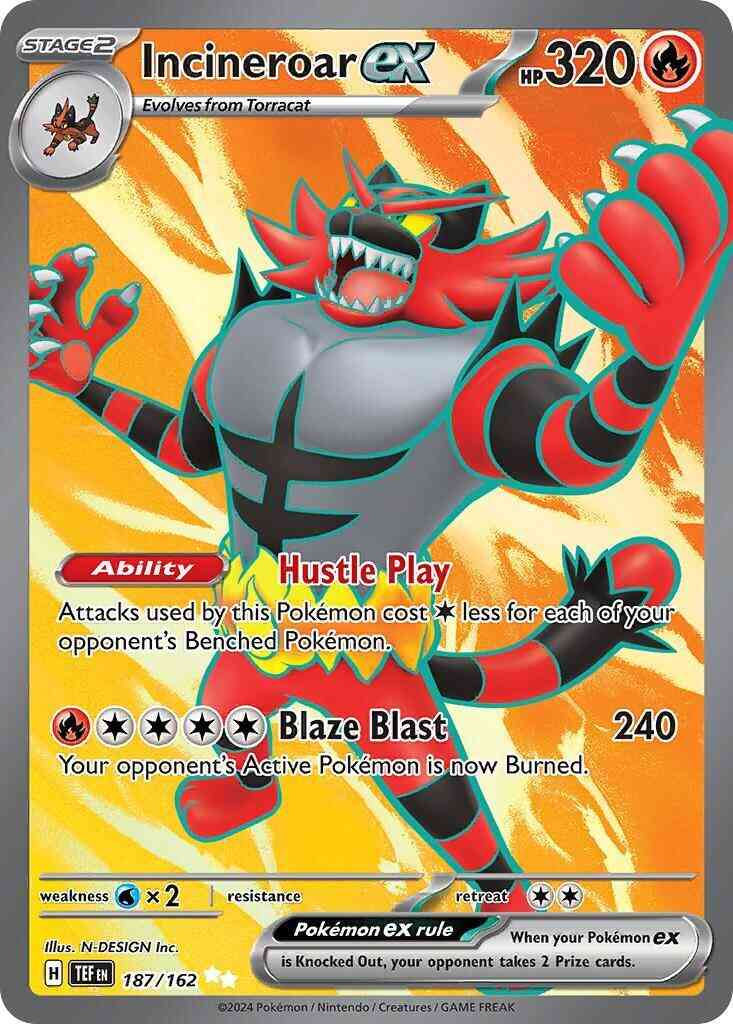 Incineroar ex - 187/162 - Ultra Rare [sv05-187] [Ultra]