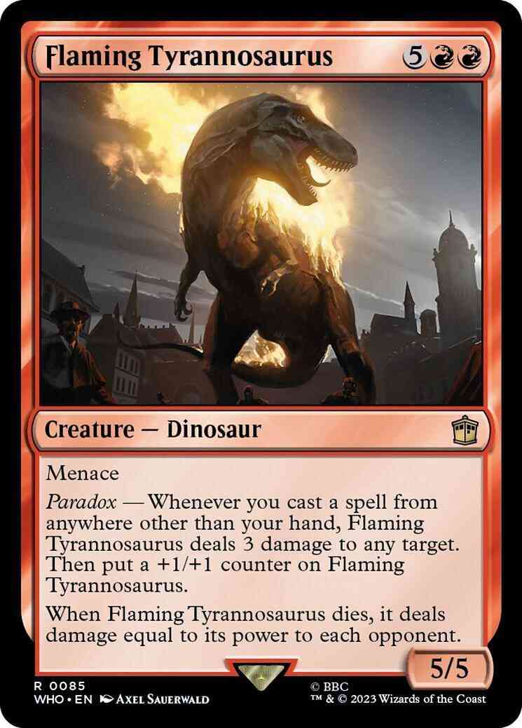 Flaming Tyrannosaurus [85] [Universes Beyond: Doctor Who] [Non-Foil]