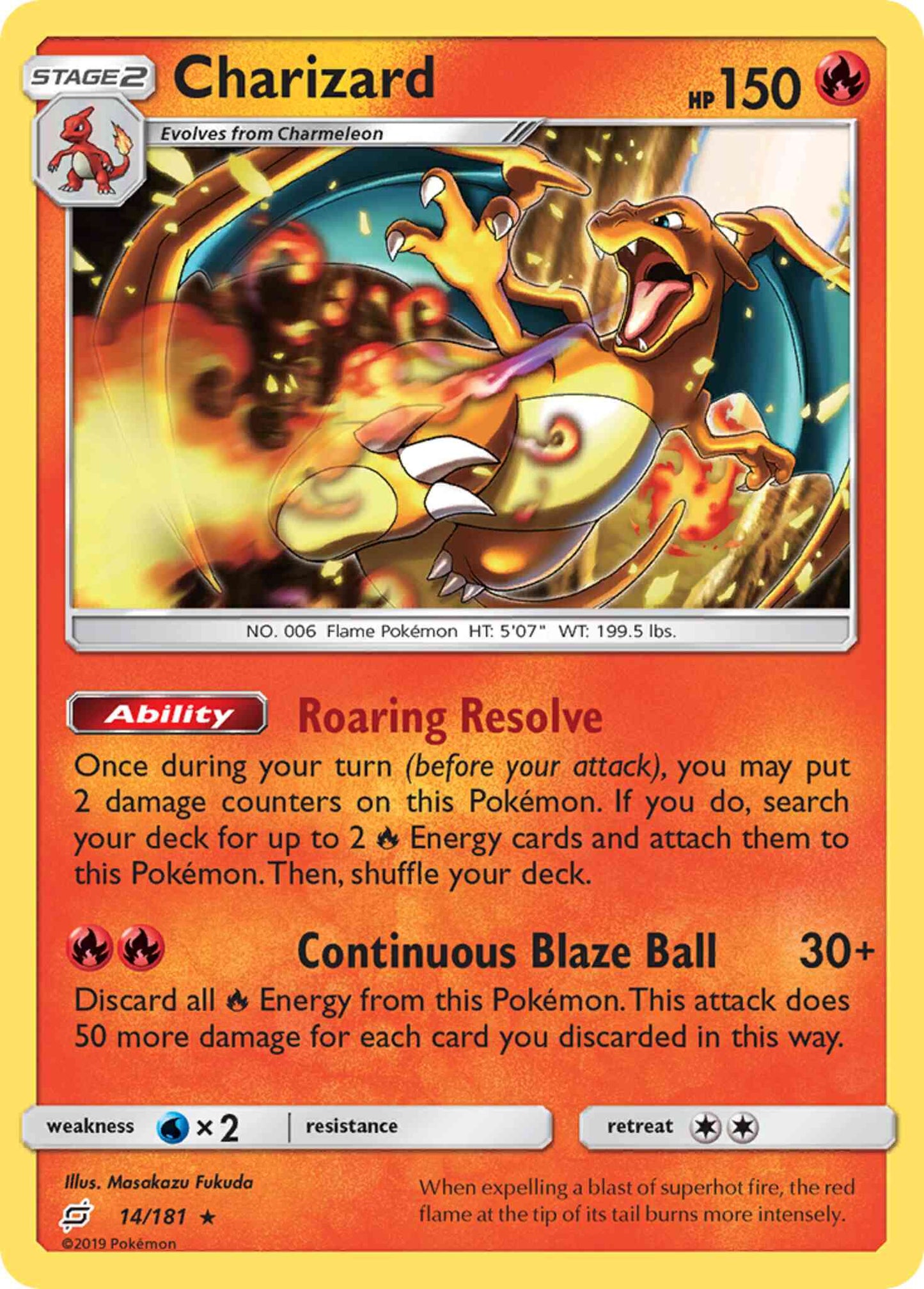 Charizard - 14/181 - Rare [sm9-14] [Reverse Holo]