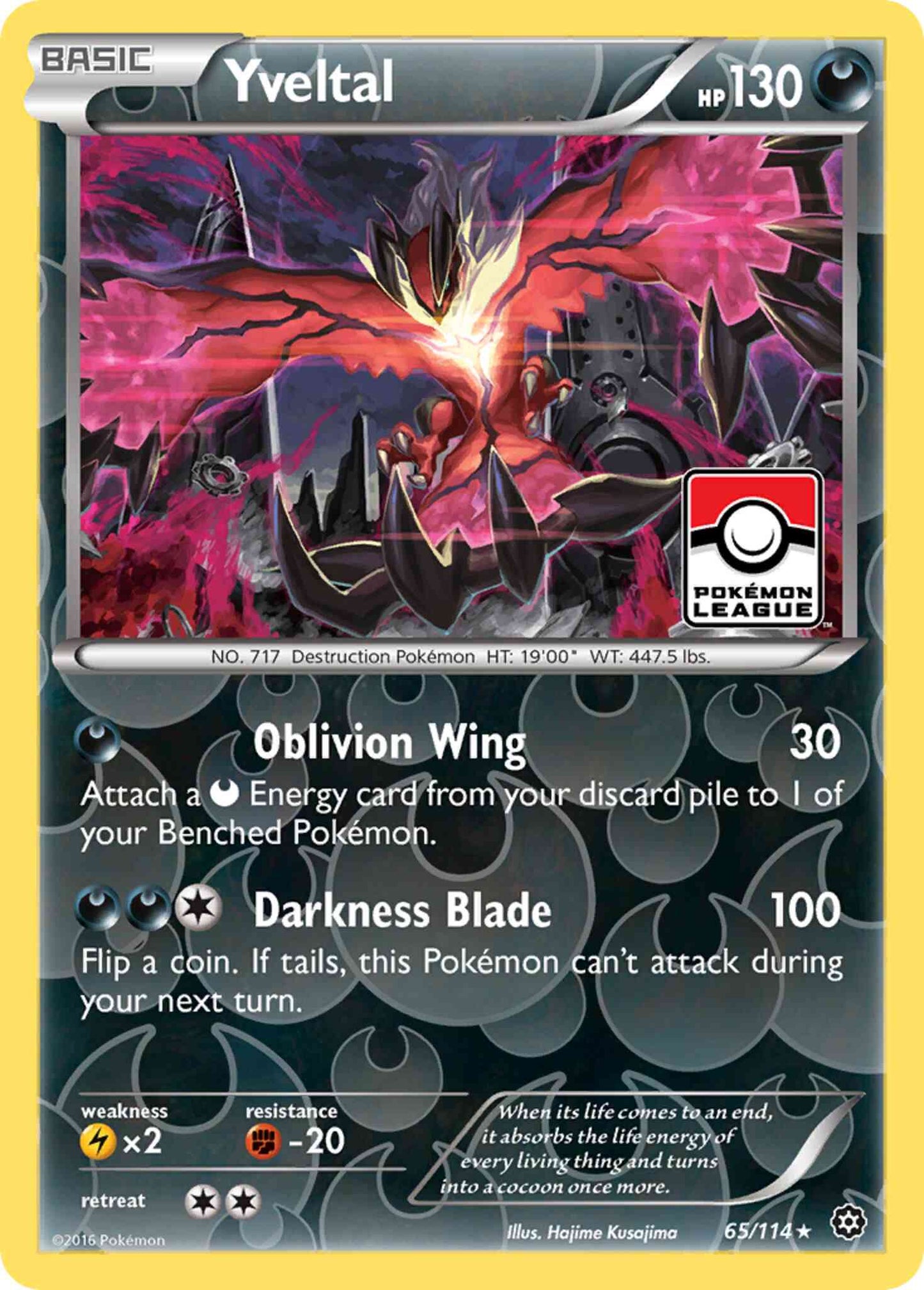 Yveltal - 65/114 - Rare Holo [xy11-65] [Reverse Holo]
