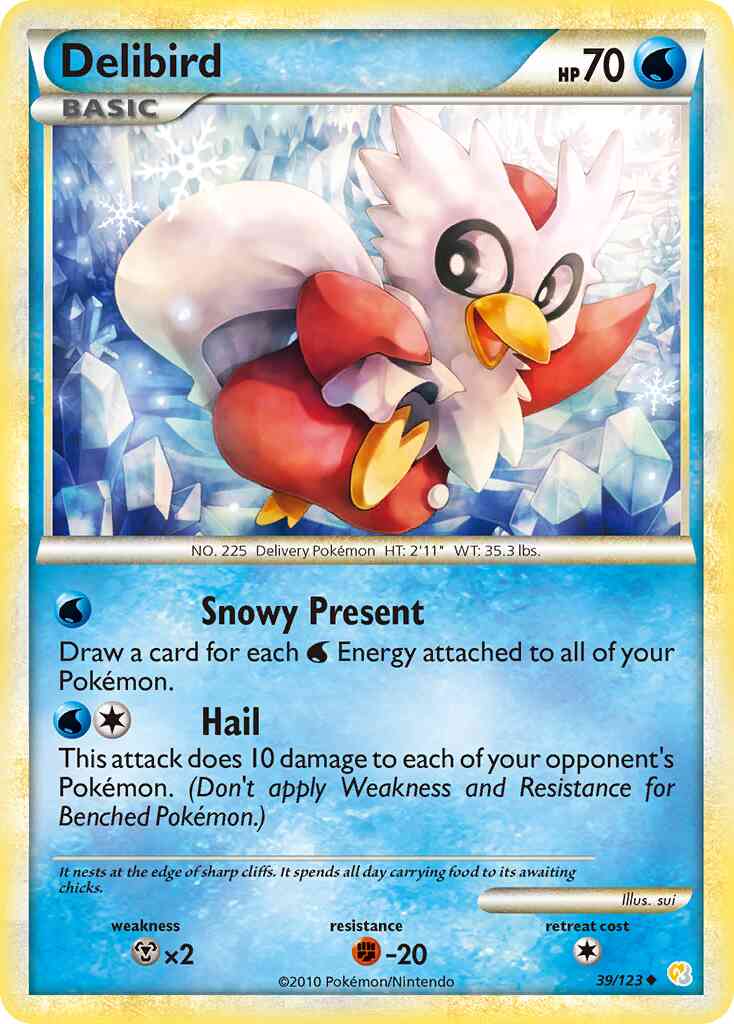 Delibird - 39/123 - Uncommon [hgss1-39] [Reverse Holo]