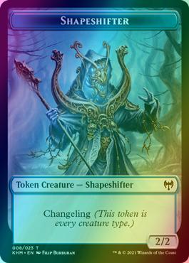 Human Warrior Token (03) // Shapeshifter Token (08) [Kaldheim Tokens] [Foil]