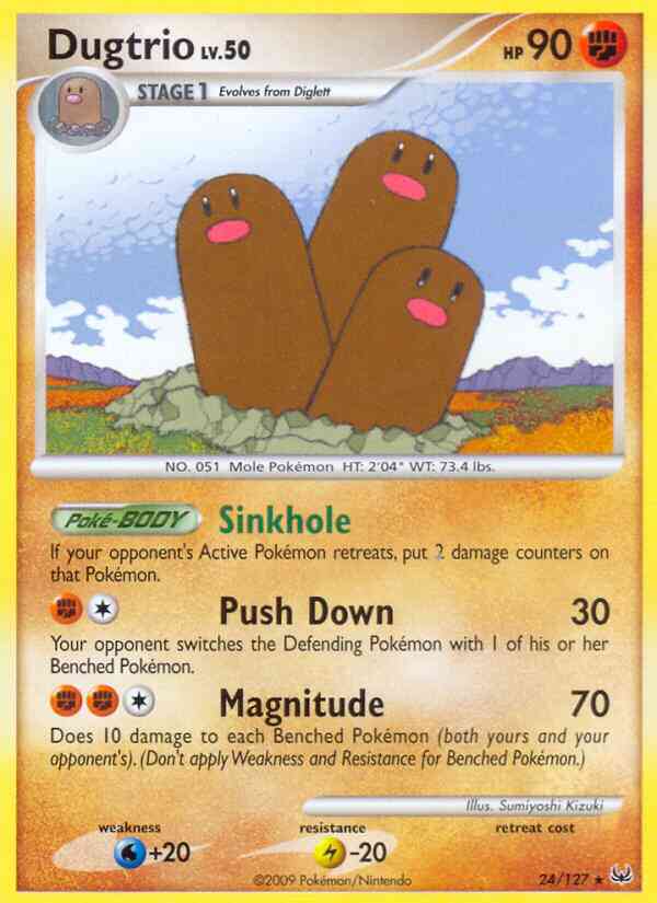 Dugtrio - 24/127 - Rare [pl1-24] [Reverse Holo]