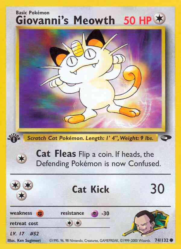 Giovanni's Meowth - 74/132 - Common - 1st Edition [gym2-74] [Non-Holo]