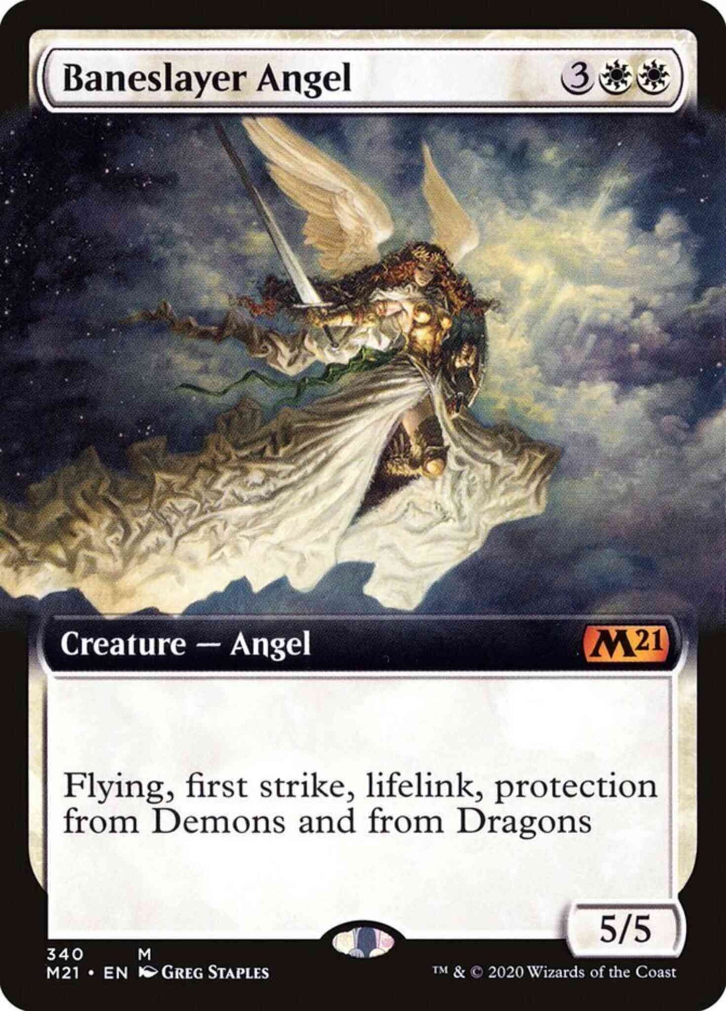 Baneslayer Angel [340] [Extended Art] [Core Set 2021] [Non-Foil]