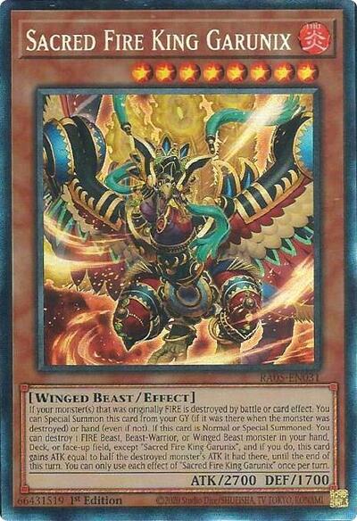 Sacred Fire King Garunix - RA05-EN031 - Collector's Rare - 1st Edition