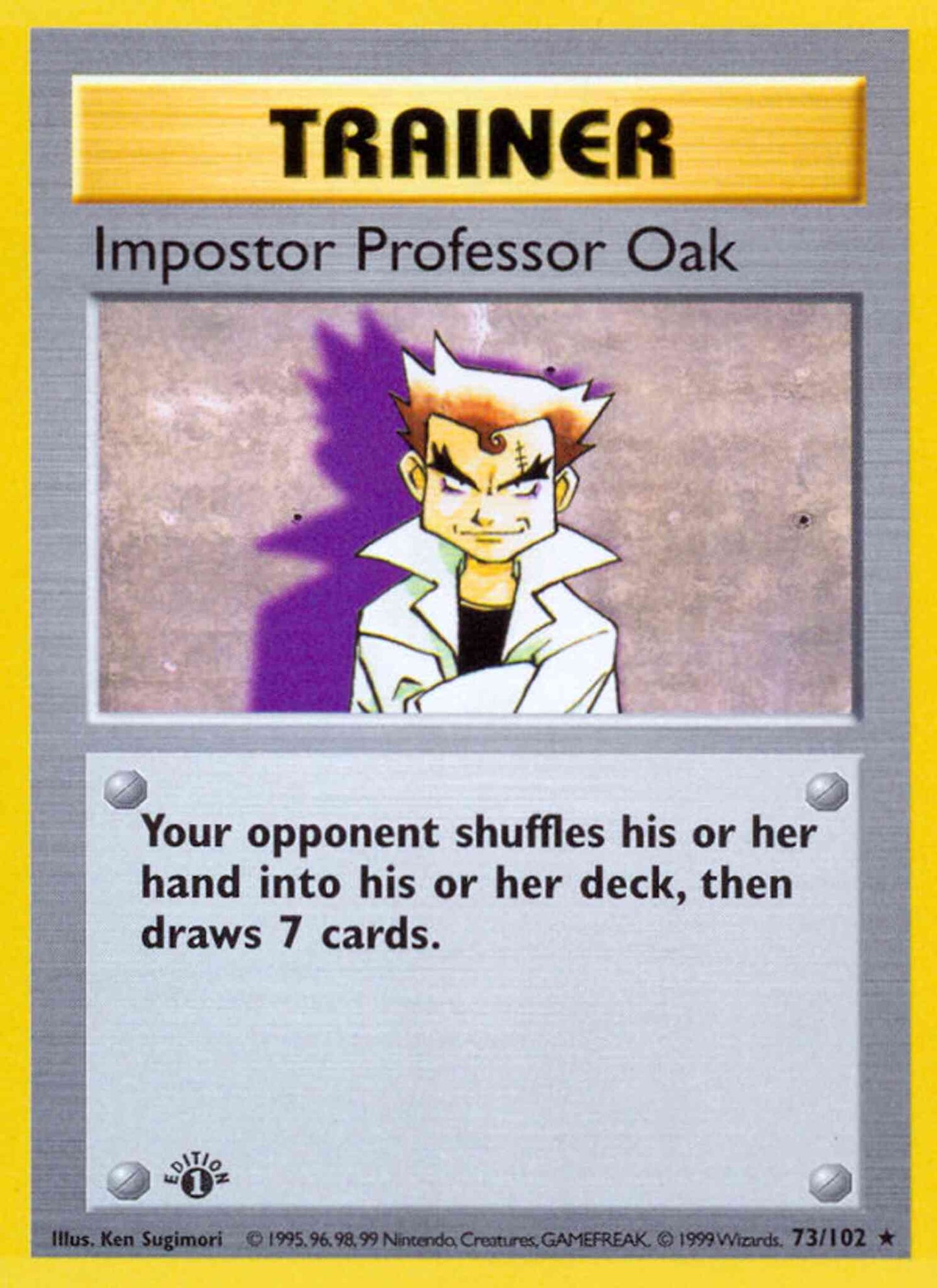Impostor Professor Oak - 73/102 - Rare - 1st Edition [base1-73] [Non-Holo]