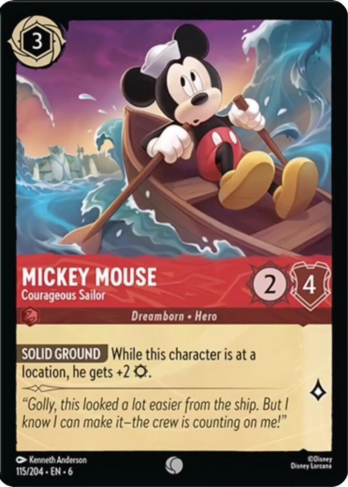 Mickey Mouse - Courageous Sailor - 115/204 [Azurite Sea] [Non-Foil]