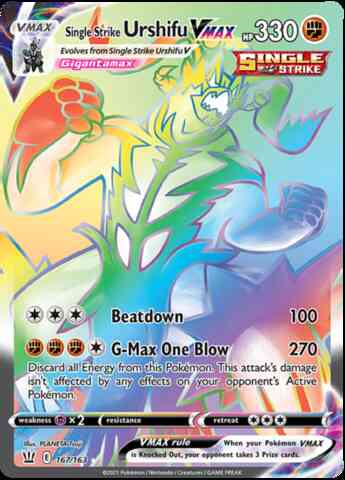 Single Strike Urshifu VMAX - 167/163 - Rare Rainbow [swsh5-167] [Secret]