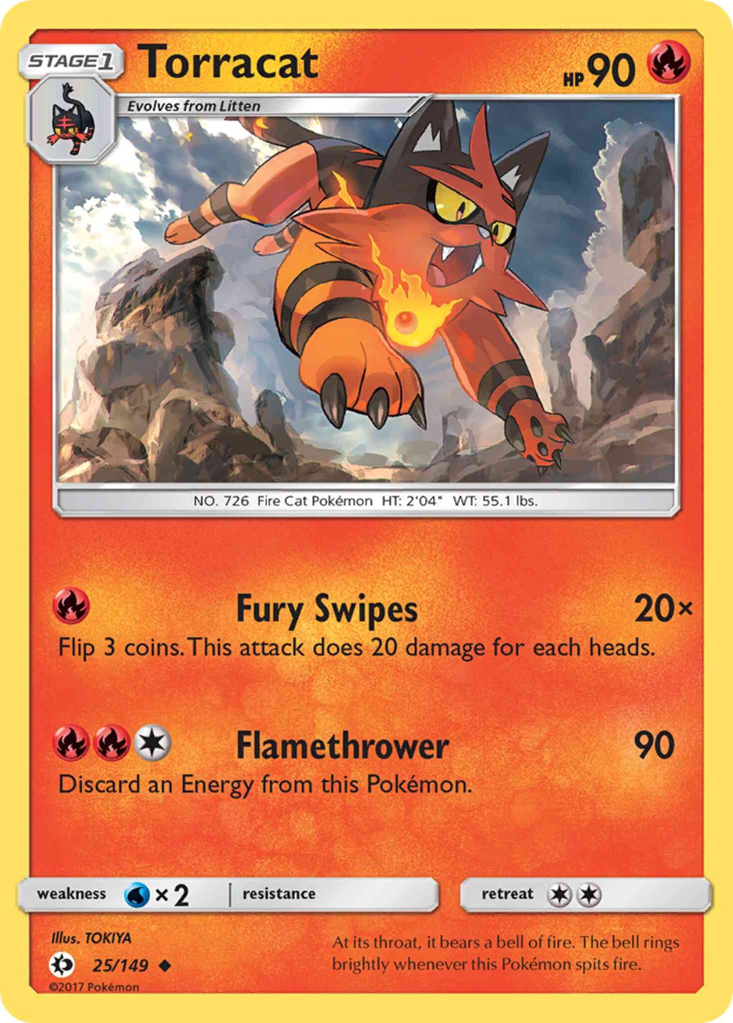 Torracat - 25/149 - Uncommon [sm1-25] [Reverse Holo]