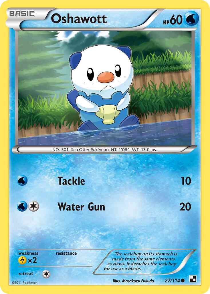 Oshawott - 27/114 - Common [bw1-27] [Reverse Holo]